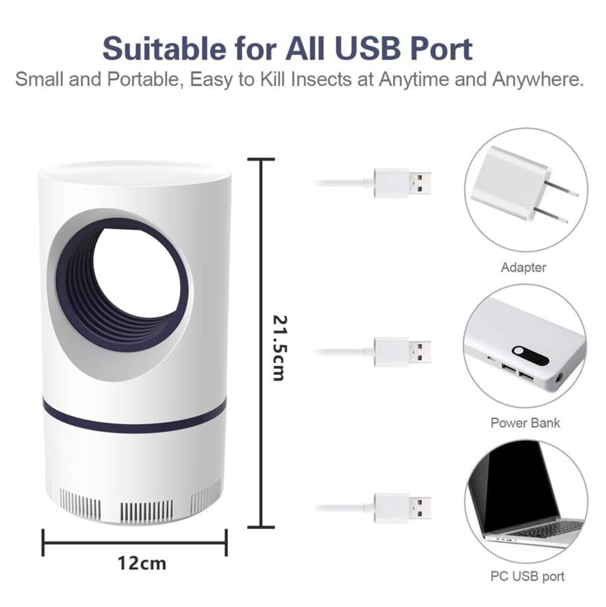 TRAMPA DE MOSQUITOS USB: - Elimina mosquitos sin químicos, sin ruido y con total seguridad para niños y mascotas.